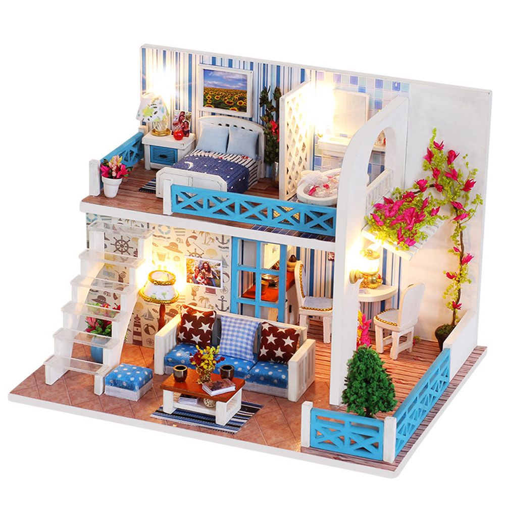 Dollhouse Miniature With Furniture DIY Dollhouse Kit With
