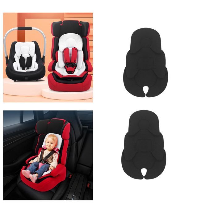 Set Of 2 Black Stroller Car Seat Insert Cushion Infant Baby Pad Liner