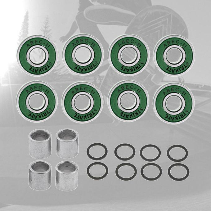 8-PACK Skate Bearings Skateboard Scooter Inline Roller Wheel Green
