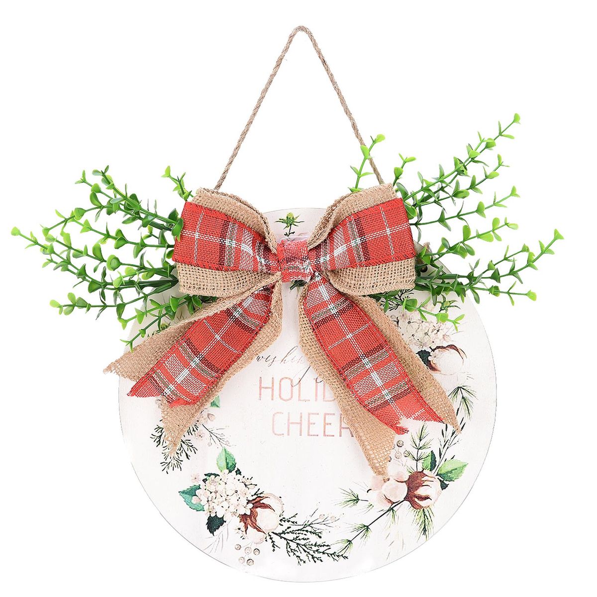 Welcome Door Pendant Wooden Doorplate Garland Print Pattern