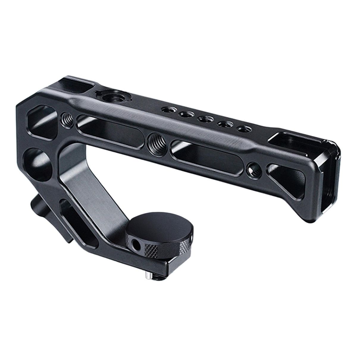 UURig R008 Universal Camera Top Handle Handgrip with Cold Shoe Mounts 15mm Rod Clamp 3/8 Inch Screw Lock Adopt for ARRI Standard Locating Hole for Microphone Lights Monitor for Camera Rig Cage