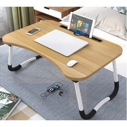 Over The Bed Foldable Laptop - Study Table - Beige