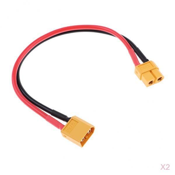 2pcs XT60/XT-60 Male To Female Connector With 20cm 14AWG Silicone