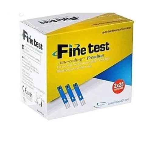 Fine Test Auto-coding Blood Glucose Test Strip - 50pcs