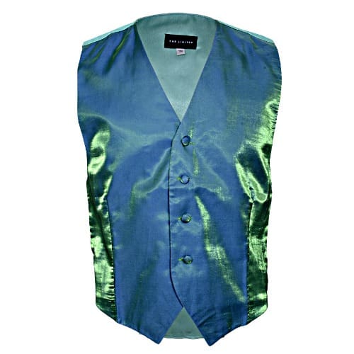 Men's Glossy Waistcoat - Army Green - MWC-1373