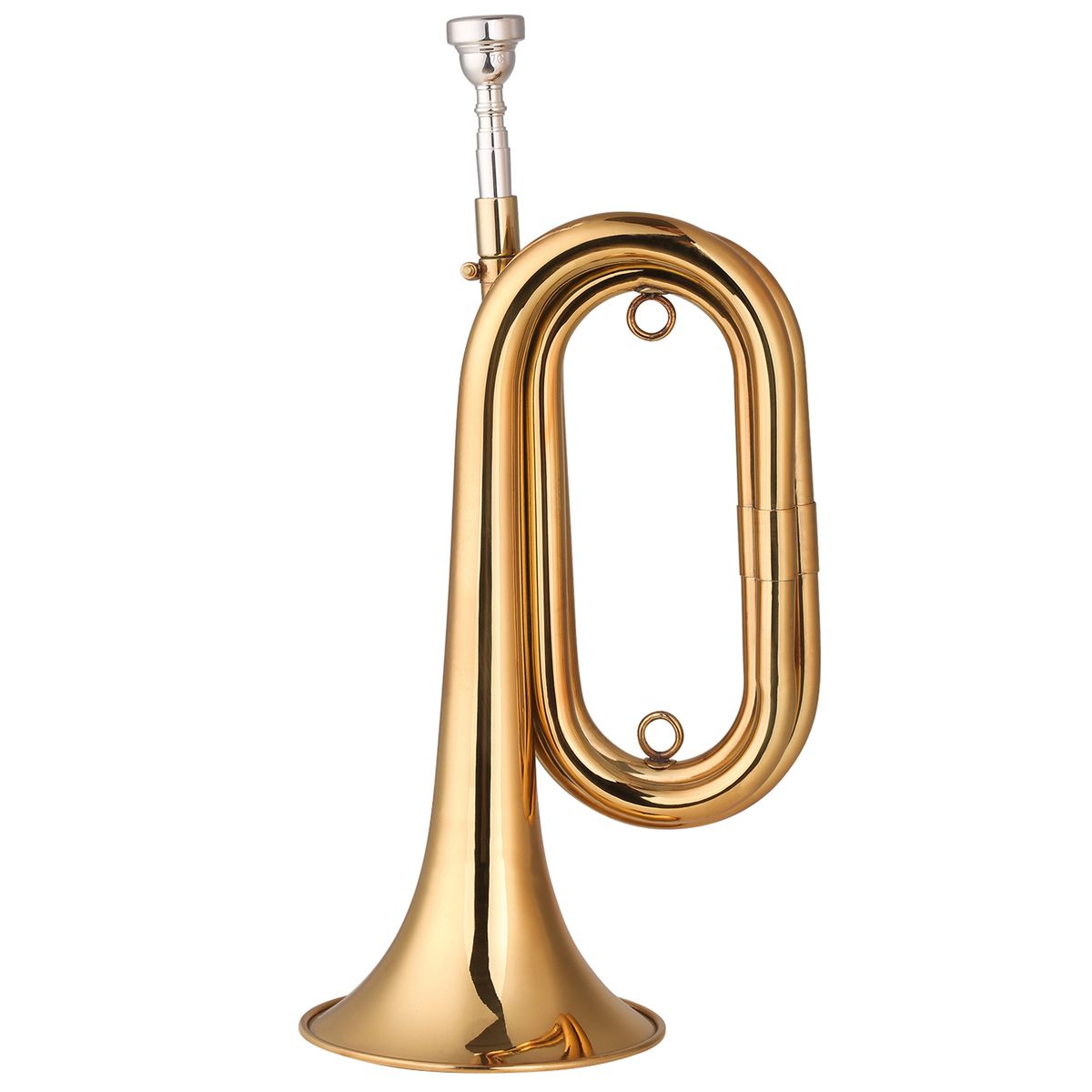 Brass Bugle Call Gold-Plated Trumpet Cavalry Horn With