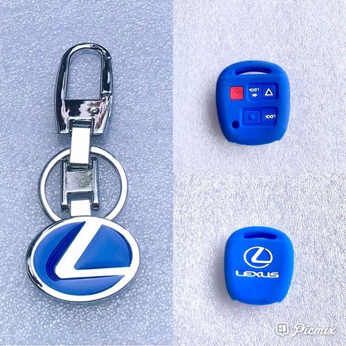 Lexus Key Holder + Silicon Remote Key Case Cover Blue