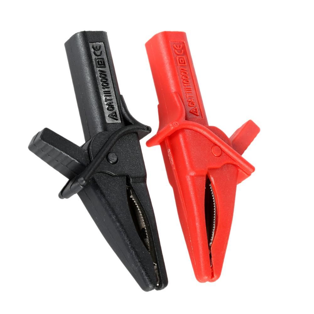 HT18A Crocodile Clip Fitting of DSO3064 2pcs Large Dolphin Gator Clips Red + Black