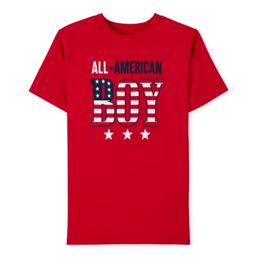 Boys Matching Family Americana All American Graphic Tee - Ruby