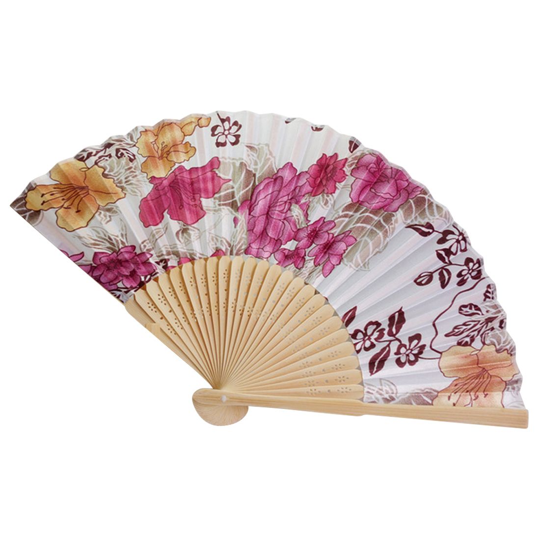 Fan Held Flower Chinese Dance 1pc Party Vintage Coloful Gifts Hand Pocket Bamboo Wedding Folding Summer