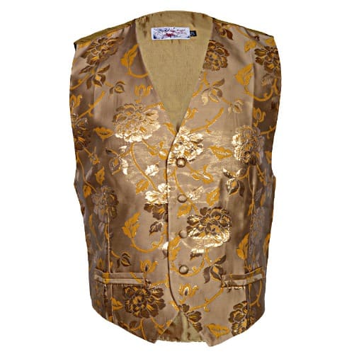 Four Buttoned Detailed Waistcoat -Gold & Yellow - MWC-1382