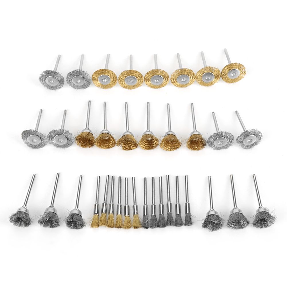 36pcs Br Wire Steel Wire Brush Set Pen Flat Cup Shaped