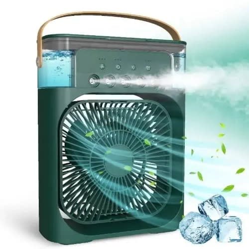 Portable Air Conditioner Fan - 5 Wind Speeds Usb With 7 Colors Led Light