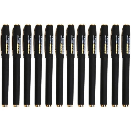 Veiao Black Gel Ink Refine Ballpiont Pens - 12 Pieces