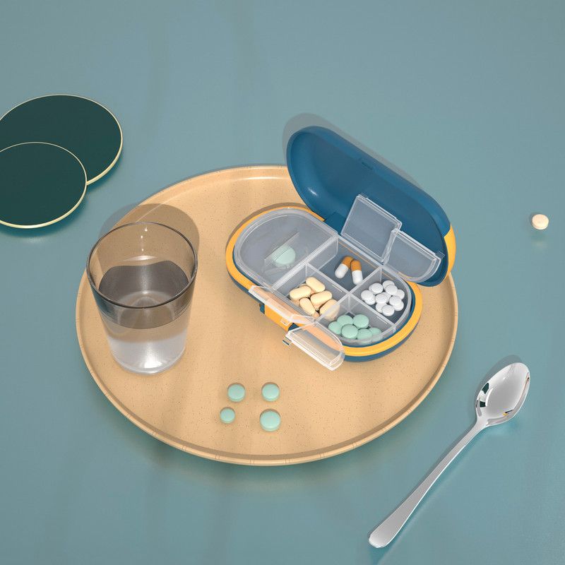 Travel Pill Case Portable Pill-cut Box With Compartments