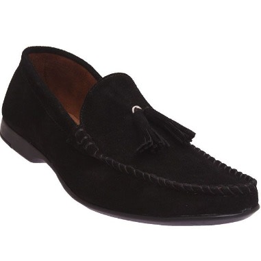 Suede Loafers with Bell Detail