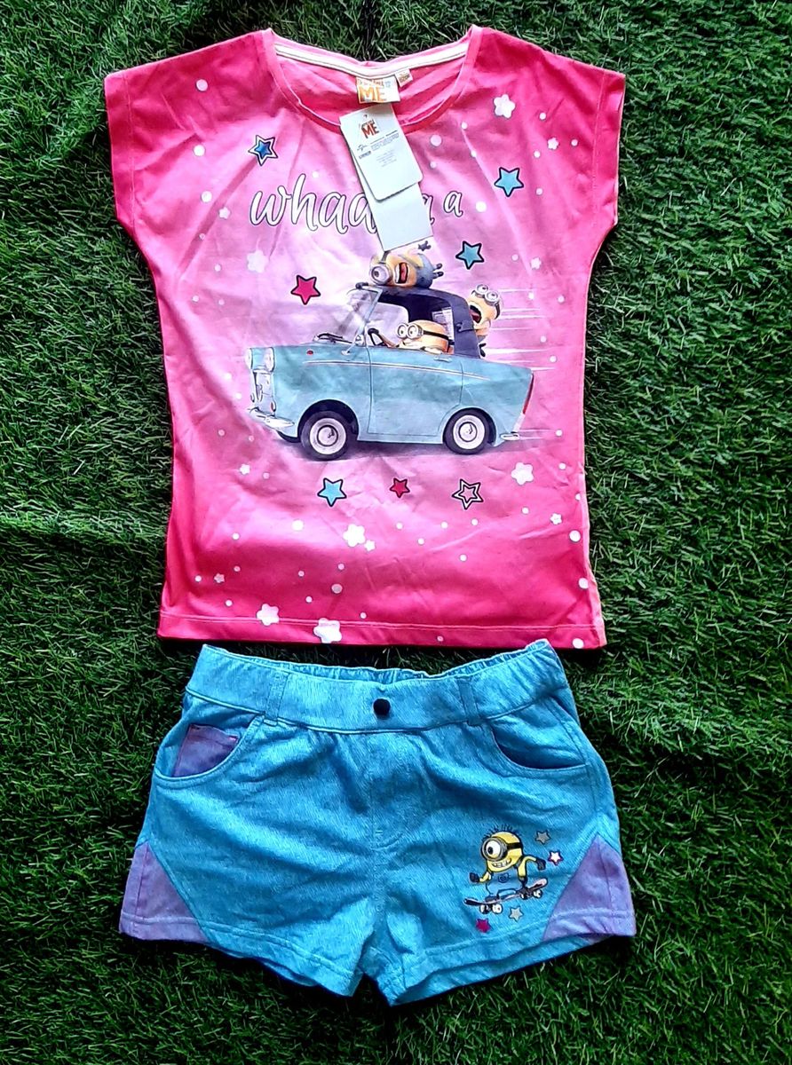 Girls Despicable Me 2 Piece Casual Short/Top Set