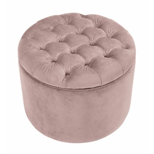 Nalston 21" Velvet Tufted Round Ottoman 3