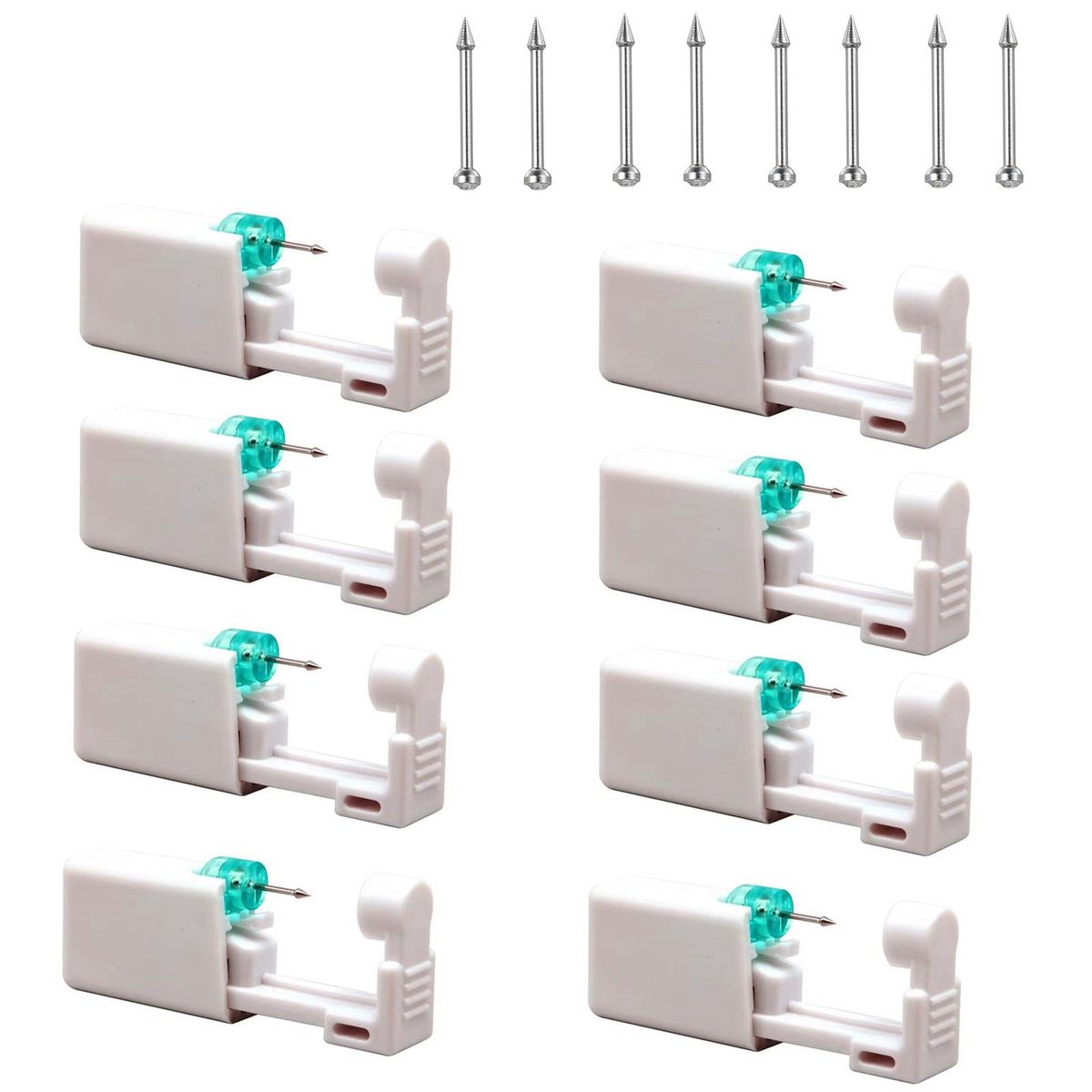 8Pcs Disposable Sterile Nose Piercing Kit Tool Safety Portable Self Nose Piercing Kit with Nose Stud