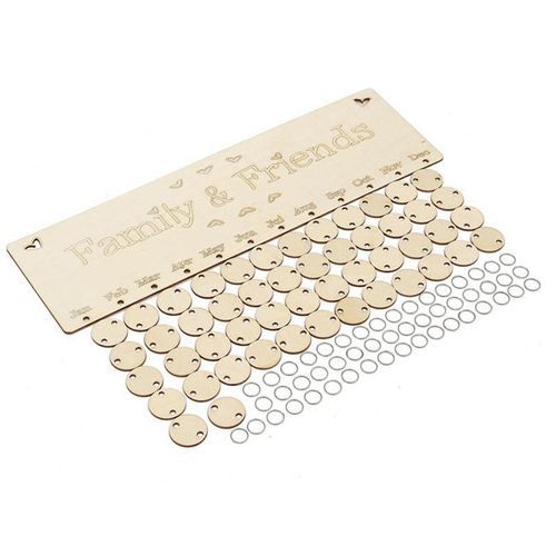 Wooden Anniversary Calendar Board DIY Family Friends Birt