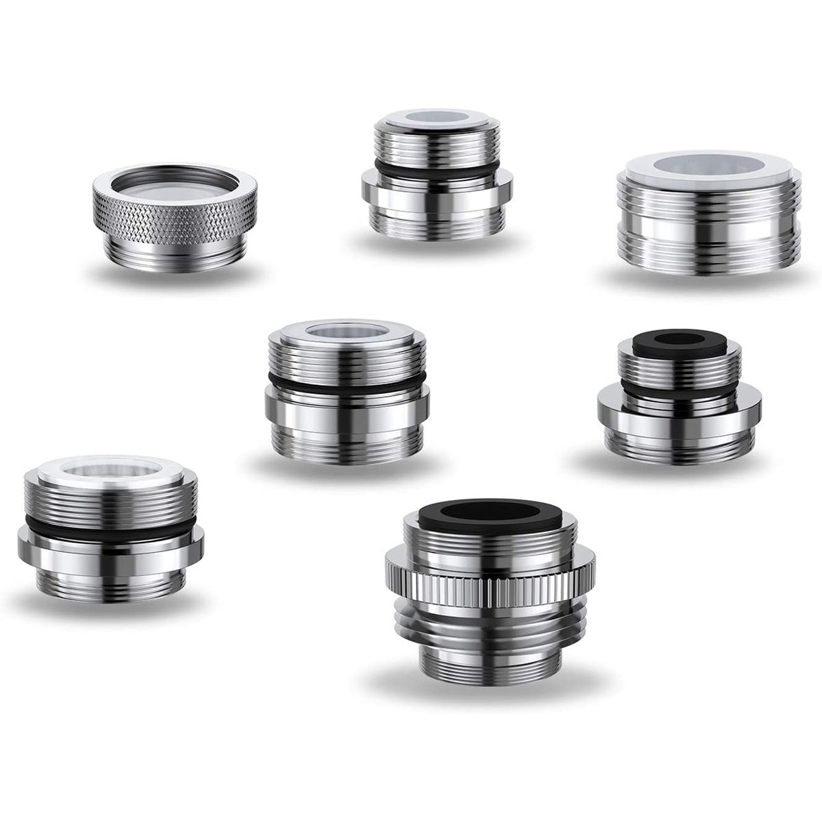 7Pcs Multiple Size Tap Hose Adapters Solid Brass Fit