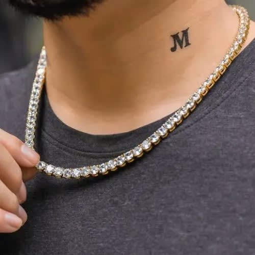 Men's Tennis Necklace - Gold