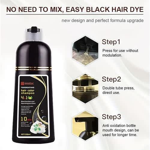 4 In 1 Hair Color Shampoo & Conditioner - Hair Set Dye Brown - 500ml