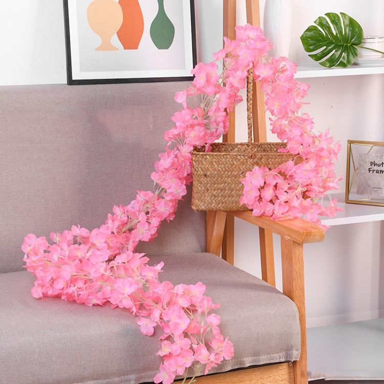 2 PCS Sakura Rattan, Colour: 256 Flowers Deep Pink