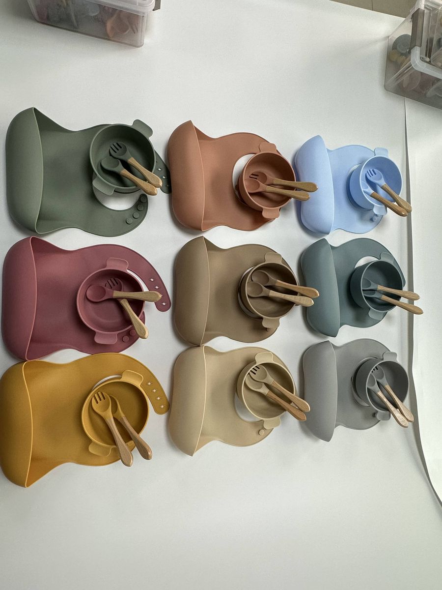 BPA Free Silicon Bib And Suction Bowl Feeding Set - Ether