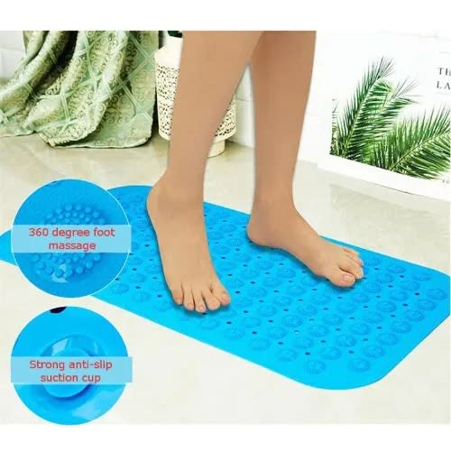 Non Slip Bathroom Floor Mat Pvc - Waterproof Massage Foot Pad - Blue