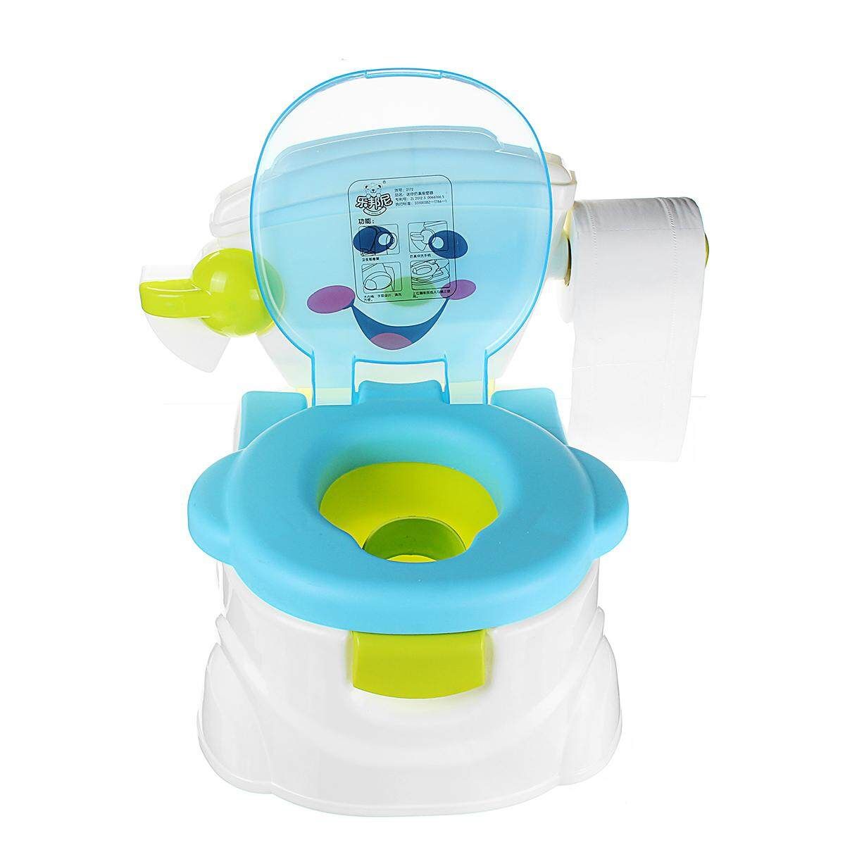 2 In 1 Music Kids Baby Toilet Training Children Toddler Potty Trainer Seat Chair Blue (blue)