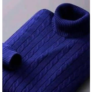 Quality Long Sleeve Turtleneck Sweater- Navy Blue