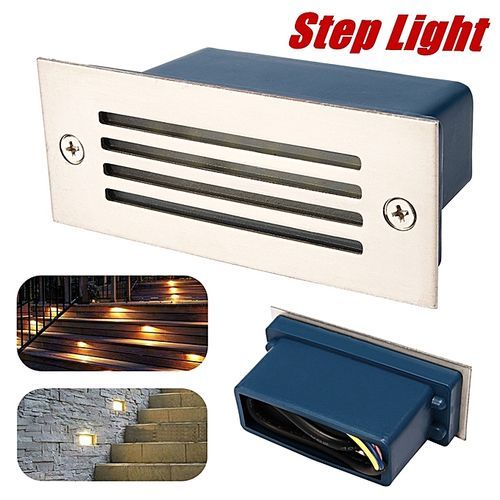 1w LED Recessed Brick Wall Light Step Lamp Stainless Steel Outdoor Garden -WHITE