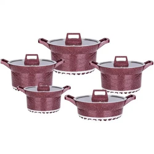 Heavy Granite Non Stick Coating Pot - 10 Pieces