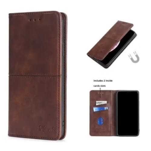 Leather Flip Case For Samsung Galaxy A14 - Brown