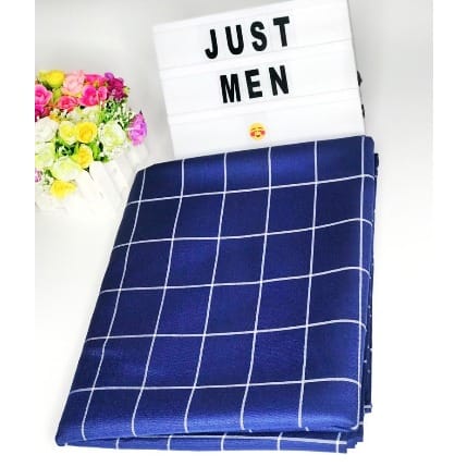 High Quality Senator Fabric - 4 Yards - Blue With White Check Cashmere