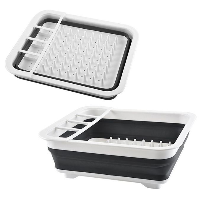 Kit Hen Shelf Folding D L Ra K Household Multifun Tional Dishes  Hopsti Ks And Tableware Storage Ra K-black+white