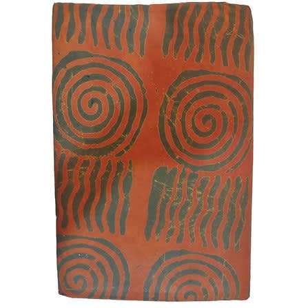 Handcrafted Batik Cotton Fabric - Circular Burnt Orange - approx 5 Yards
