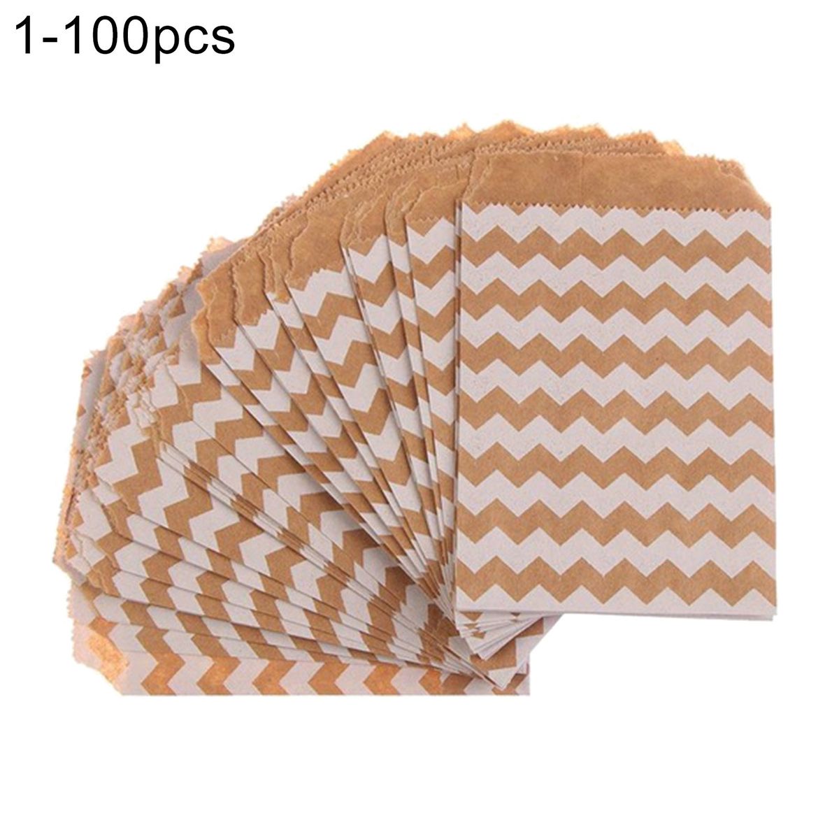 100Pcs Wave Dot Candy Biscuit Popcorn Kraft Paper Packing