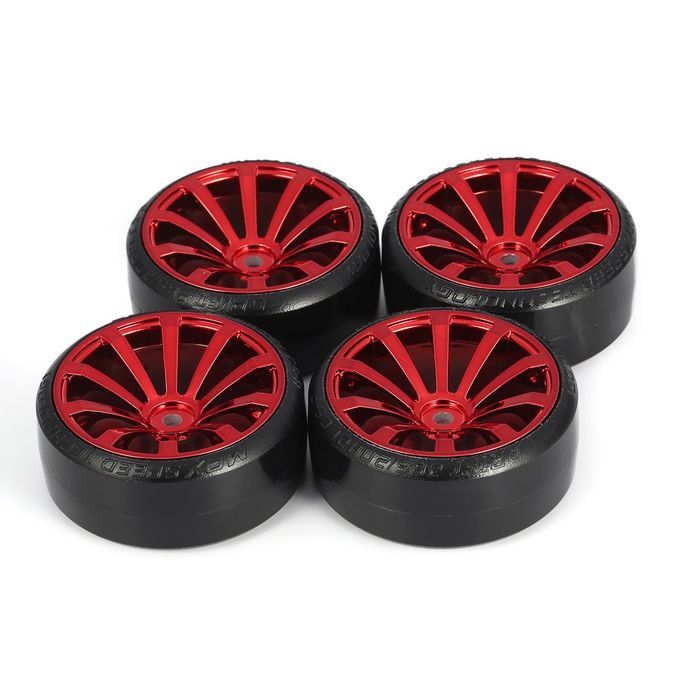 4 P S Wheel Rim Hard Plasti  Drift Tires For 1/10 R  On Road  Ar HSP Parts-Red