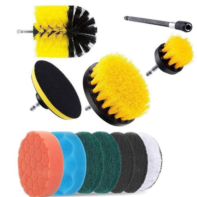 12PCS/SET Electric Drill Brush Scrub Pads Kit Scrubber