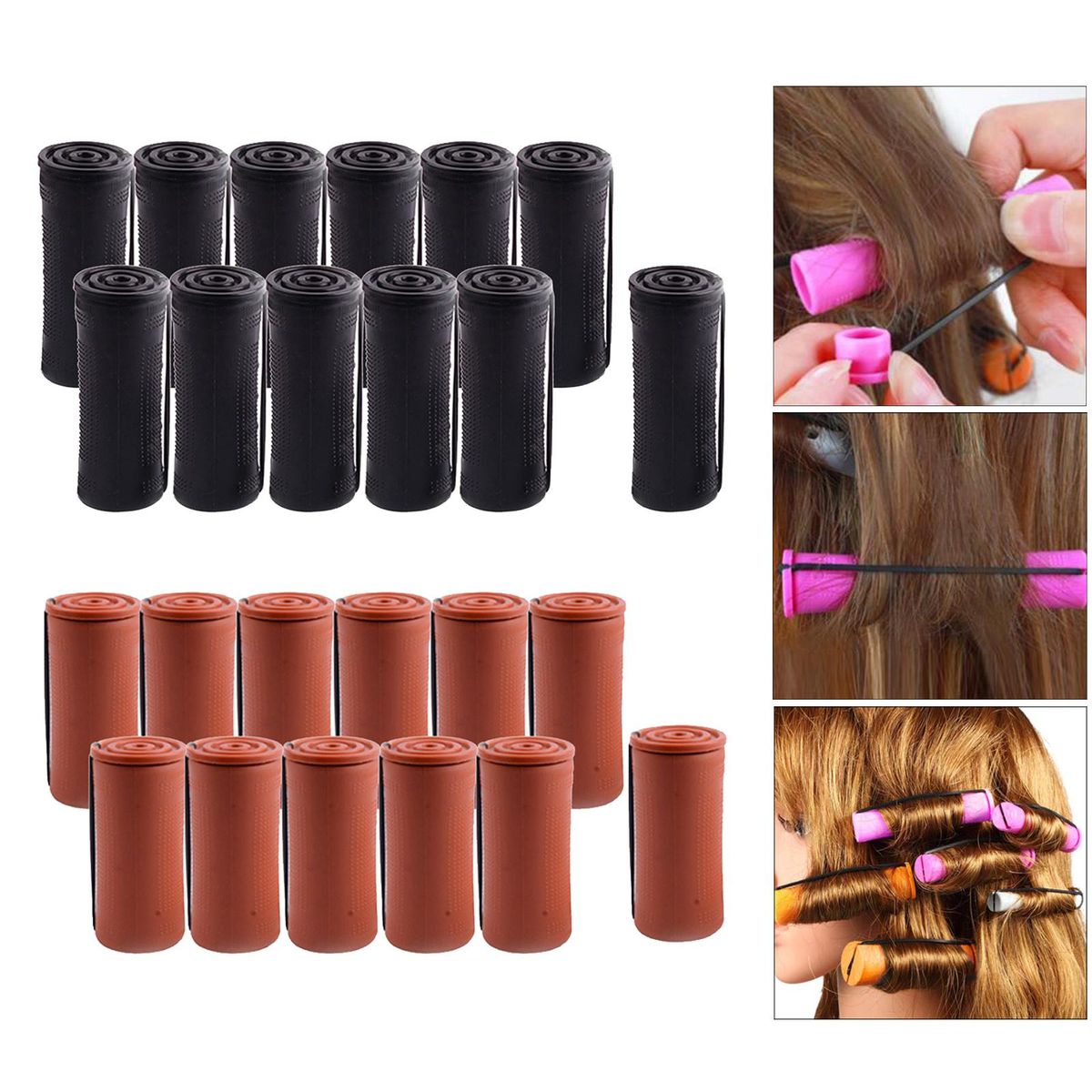 24Pieces Cold Wave Perm Rods Long Short Hair  Heatless
