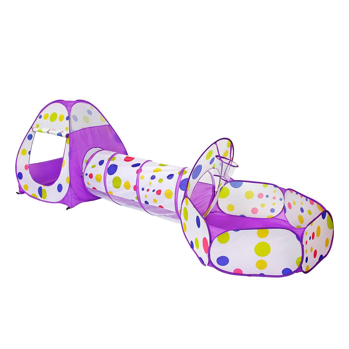 3 In 1 Kids Play Tent, Ball Pit Tent With Play Crawl Tunnel,