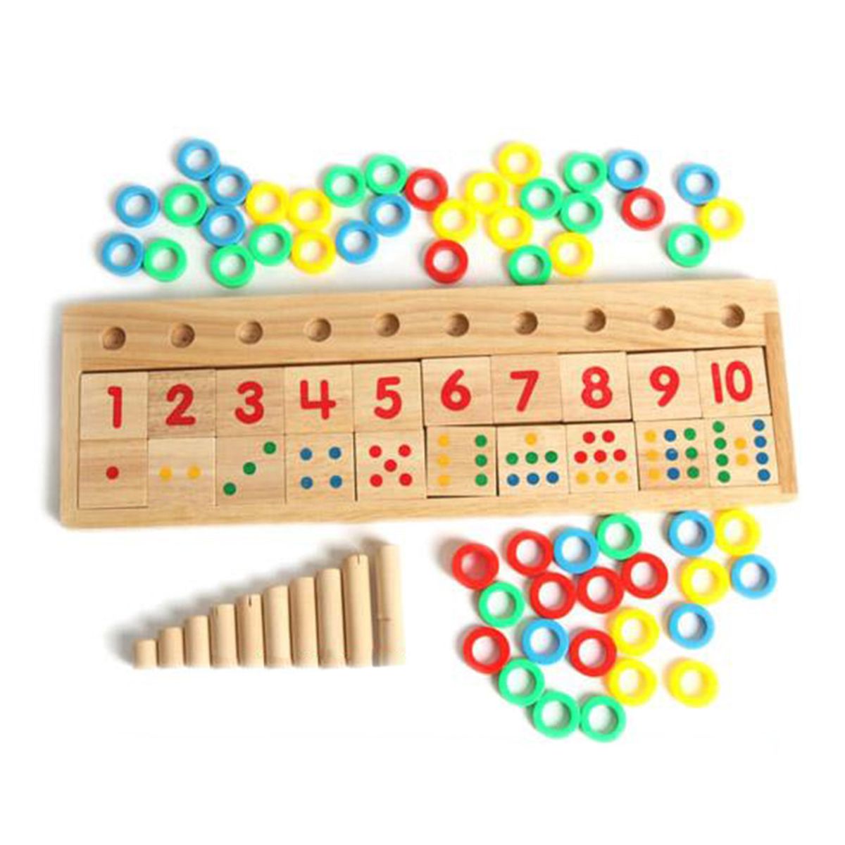 Wooden Math Game Board Number Puzzle Sorting Montessori Toys