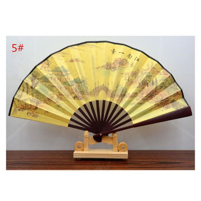 Crafts Fabric Home Print Handmade 1pc Hand Bamboo Fan Chinese Folding QLY9581 Ribs Decoration Fan Style