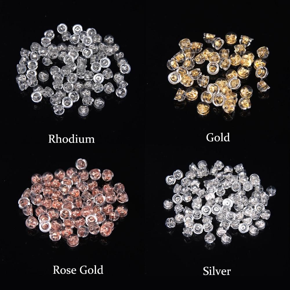 20-50Pcs Soft Silicone Rubber Ear Back Stoppers Silicone Coated Hamburger Ear Plugs for Jewelry Making DIY Earring Accessories