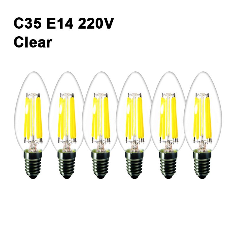 C35 LED Candle Light Bulb E12 E14 2W 4W 6W Frosted Flame
