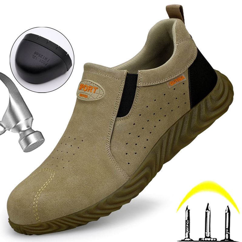 Cowhide Suede Safety Shoes Indestructible Welder's Shoes