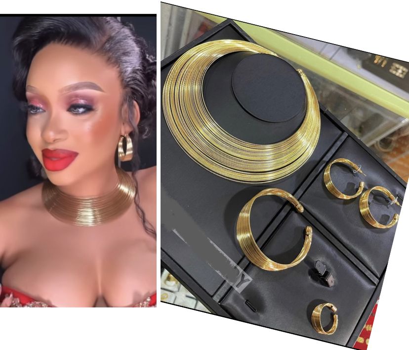 LUXURY CUBAN CHOKER NECKLACE,EARRINGS SET