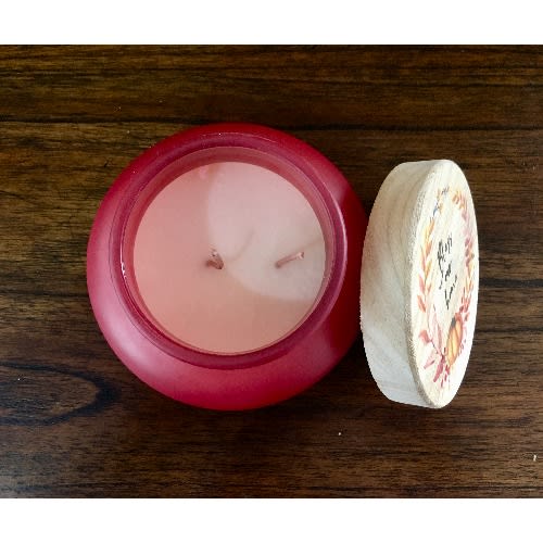 Le Chandelle 2-Wick Frosted Bell Jar Cinnamon Spiced Apple Scented Candle - 16oz - 454g